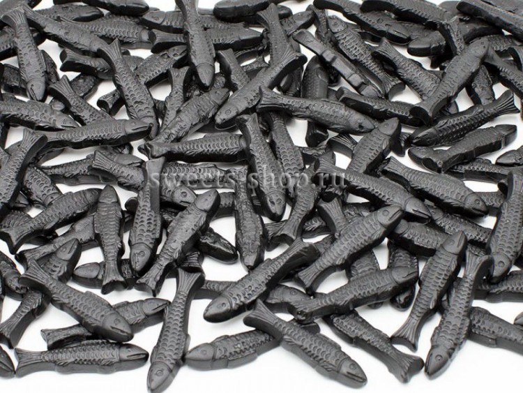 Жевательный мармелад "Рыбы лакричные" HALAL