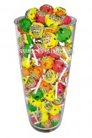 Карамель на палочке с фруктовым вкусом в стеклянной вазе (+10шт бесплатно) 12гр