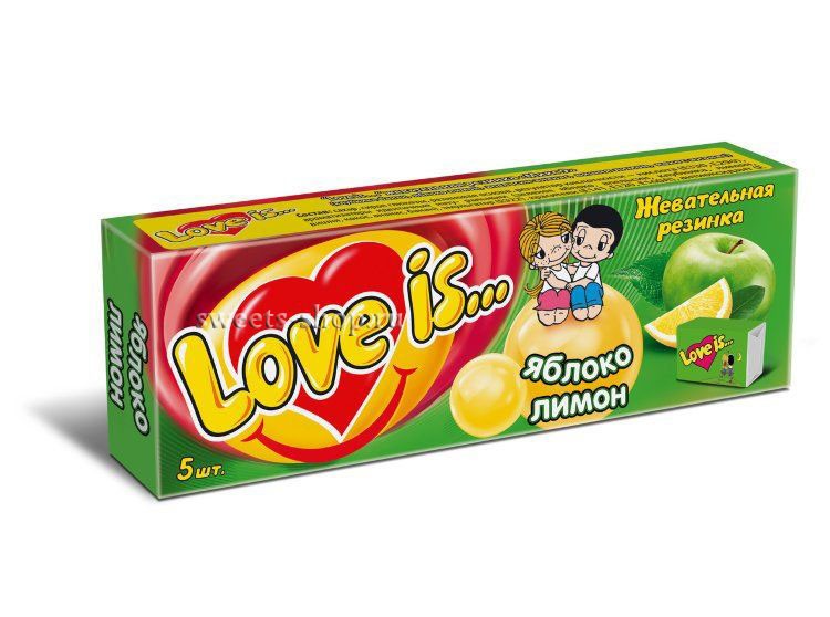 Love IS Жевательная резинка "Яблоко и Лимон в упаковке" 21гр