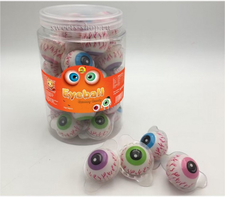 Жевательная конфета "Липкий глаз" с жидкой начинкой 10гр*50шт