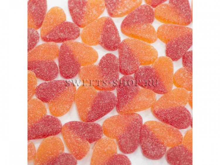 Жевательный мармелад "Сердечки персиковые в сахаре" HALAL