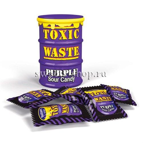 Леденцы Супер-кислые TOXIC WASTE фиолетовая банка 42гр