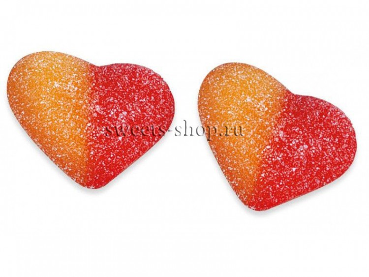 Жевательный мармелад "Сердечки персиковые в сахаре"