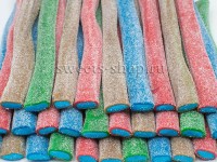 Жевательный мармелад "Палочки гигантские разноцветные с синей начинкой в сахаре" HALAL